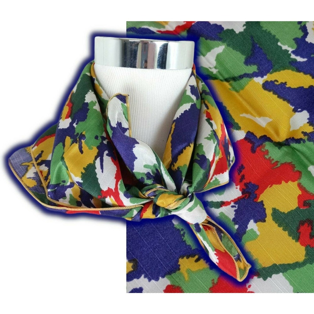 3/25$ VTG Handkerchief Art Deco Scarf‎ Square Japan